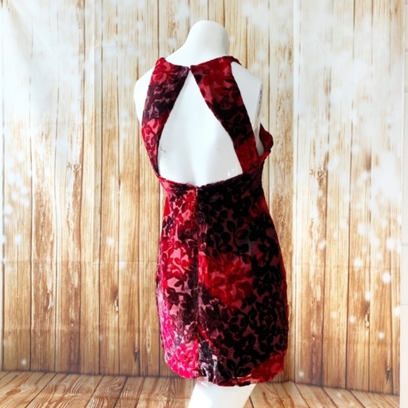 SomeDays Lovin Dress Red Velour Velvet Party Small - Picture 4 of 8